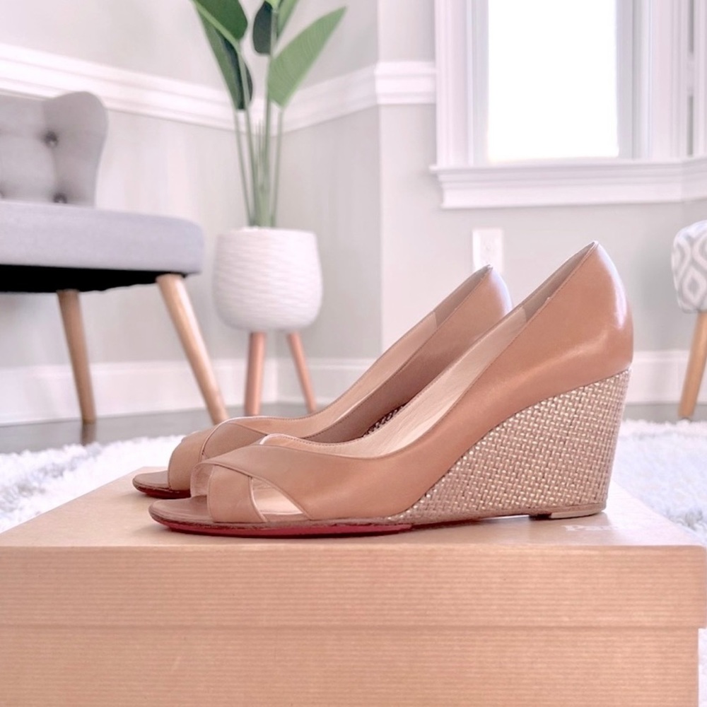 Christian Louboutin Caramel Leather Wedges